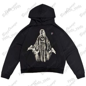 Men's Hoodies Sweatshirts Street Style Angel Double Gun Printed Goddess Sweater Trial Casual Quality Hoodie Men's and Women's High Street Top New y2k T231123