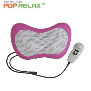 Массажные подушки для шеиW POP RELAX настоящая нефритовая роликовая массажная подушка с электрическим инфракрасным подогревом, массажер для шеи-бабочка для облегчения боли в теле, эксклюзивный Q231123