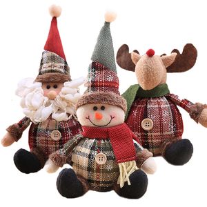 Decorações de Natal Boneco de Neve Boneca Feliz Chirstmas Decoração para Casa Mesa Elk Ornamentos Papai Noel Navidad Presente Feliz Ano 2024 231123
