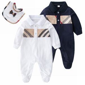 Neugeborenes Baby Mädchen und Jungen Strampler Kurzarm Baumwolle Overalls Kinder Kleidung Marke Letter Print Infant Baby Strampler