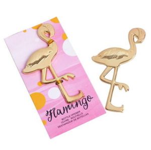 Creative Metal Crafts Flamingo Shaped Beer Bottle Opener Wedding Bridal Shower Favors Gifts Event Party Supplies Wholesale SN4506