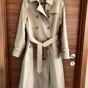 Com o logotipo British Style X Long Trench Coat for Women New Women's Coats Spring e Button Double Over Coat Long plus size S-4xl