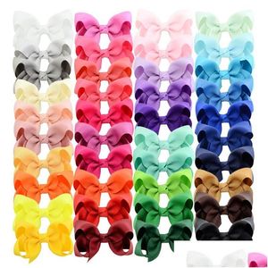 Hårtillbehör 40 BK Small Toddler Ribbon Bows With Alligator Hair Clips Solid Chilrens For Pigtails Little Girls Accessories Drop Dh8jw