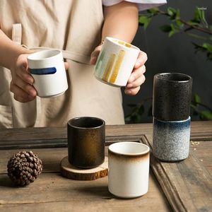 Kupalar Japon Yaratıcı Retro Seramik Çay Seti Suşi Dükkanı Su Kupası Sake Restoran Öğleden