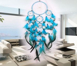 Big Dreamcatchers Wind Chime Net Hoops With 5 Rings Dream Catcher For Car Wall Hanging PLAINT Ornaments Decoration Craft 9201718