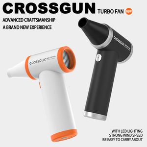 Helkroppsmassager Crossgun Mini Jet Turbo Strong Fan Portable Handheld With LED Lighting Jetfan Dust Elimination 99000 rpm för datorbil Tabell 231122