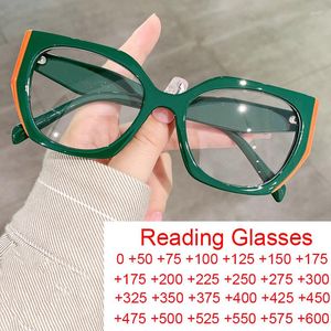 نظارة شمسية صافية نظارات القراءة ذات الحجم الكبير الأخضر غير المنتظم مصادفة زرقاء فلتر عيون
