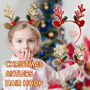 Hair Accessories Cute Reindeer Antlers Christmas Headband Deer With Bells Hairband Ears Headwear Gifts