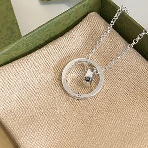 Novo sterling sier designer de aço inoxidável carta choke anel pingente colar acessórios jóias casamento presente b533