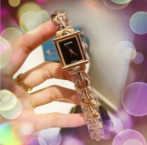 Moda feminina relógios de quartzo bateria super brilhante prata rosa vestido de ouro senhora relógio quadrado caixa de aço inoxidável fecho original analógico casual relógios de pulso presentes