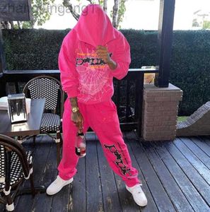 22SS Designer Pullover Pink SP5der Young Thug 555555 Hoodies Senior Classic Leisure Multicolor Autumn Winter Men High Quality Shoe Printing Spider Web Sweatshirts