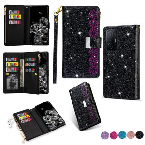Luxury Flip Glitter Leather Wallet Bag Case For Xiaomi Mi 12T 11T Pro 13 Ultra 13 12 10T Lite 12X 12S Pro Card Holder Magnetic Stand Cover