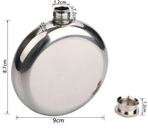 5oz Round Stainless Steel Hip Flask Whiskey Liquor Wine Bottle Pocket Containers Russian Flagon Flasks for Travel Outdoor dh565