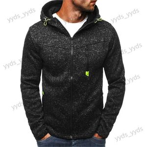 Herrtröjor tröjor 2023 Autumn/Winter Men's tröja Snowflake Cardigan Hooded Casual Coat Zip Up Hoodie Mens Clothes T231123