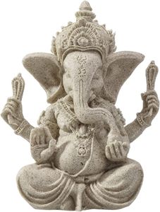 Fil Heykeli Heykel Kumtaşı Ganesha Buddha El yapımı heykelcik