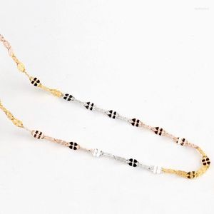 Цепи Solid Real 18k Multi-Tone Gold Countrace Mamp Au750 Luck Clover Chain 18 