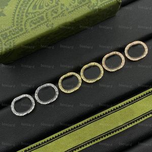 Шикарные дизайнерские серьги-гвоздики, серьги с двойным покрытием с буквами, очаровательные серьги с кристаллами в подарочной упаковке, 3 цвета
