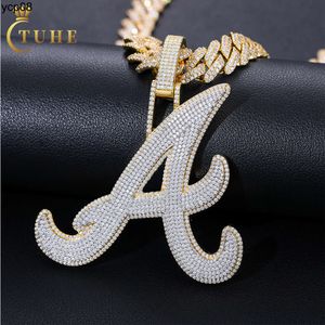 Designer Jewelry Micro Paved VVS Moissanite Iced Out Initial A Pendant Sparkling 925 Sterling Silver VVS Mossanite Diamond Hiphop Letter Pendant