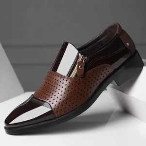 Svarta män loafers formell italiensk bröllopsklänning patent oxford för män läderskor sko