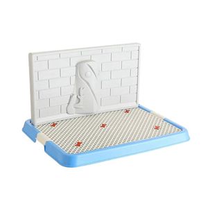 Hundkläderöppning Promotion-Indoor Pet Puppy Potty Tray With Pee Post Protection Simulation Wall No-Rived Pad Toalett för MA