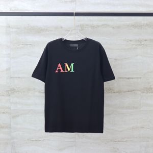 2023 Camisetas masculinas de verão Roupa de designer Rainbow Personalidade Carta