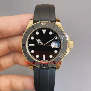 Yachtmaster Rubber Na ręce Zegarki projektantów 126655 Czarny niebieski platowany róż Rose Gold Sapphire Luksusowy zegarek 42 mm nurka