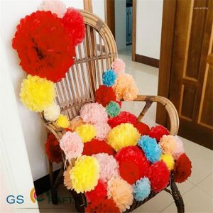 Dekorativa blommor gscrafts pom poms 1pcs 30 cm vävnad papper konstgjorda bollar bröllop dekoration hantverk fest hem leveranser bil