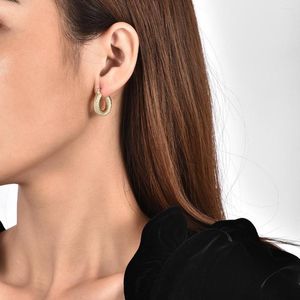 Hoop Earrings European And American Retro Brass Real Gold Plated Thread Fashionable Twist Women Accessories