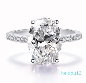 Vecalon Classic Sterling Gümüş Yüzük Seti Oval Kesim Pırlanta Nişan Düğün Bandı Halkalar Kadınlar Gelin Bijoux