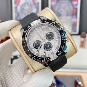 Projektant kwarcowy zegarek męski luksusowy zegarek Waterproof Sapphire 40 mm panda tarcza gumowa opaska męska zegarek Montre de Luxe Factory Gift Watch LB