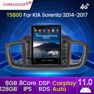 128G Android 11 CarPlay Auto för Kia Sorento 2015-2017 Tesla Type Car DVD Radio Multimedia Video Player Navigation GPS RDS No DVD