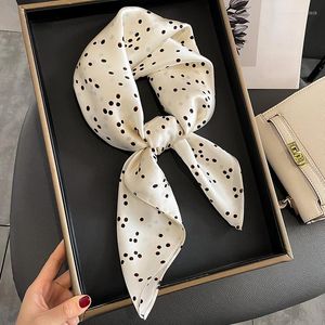 Sciarpe Sciarpa di seta quadrata da 68 cm pura per scialli e stole alla moda da donna Foulard Fazzoletto da collo Fasce per capelli stampate a pois