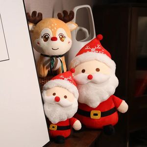 Pluszowe lalki 1 22 cm Deer Santa Claus zabawka wypełniona zwierzęcą miękką i uroczą poduszką dla dzieci dla dzieci Prezent Bożego Narodzenia 231122