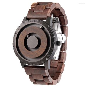 Orologi da polso al quarzo moda EUTOUR E030 Orologio magnetico in legno Cinturino in legno da uomo semplice casual per uomo 2023