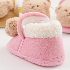 Pierwsze spacerowicze Baby Winter Buty Cartoon Bear Sofe Sole Non-Slip Walking Flats Toddler dla dziewcząt chłopców