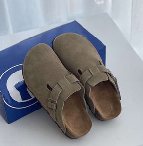 Boston Clogs Tasarımcı Sandalet Erkek Kadınlar Slayt Terlikleri Yumuşak Ayak Tulunma Süet Deri Strap Ayakkabıları UNISEX AOODY DIŞ MOVE KULLANIM