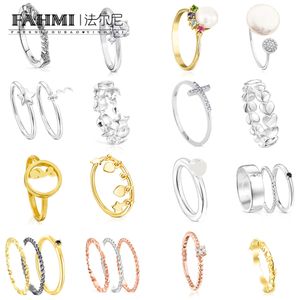 FAHMI Semplice perla rotonda aperta grande perla rosa anello semplice anello aperto Anniversario, fidanzamento, regalo, festa, matrimonio Marchio di alta qualità 2023 Nuovo disponibile