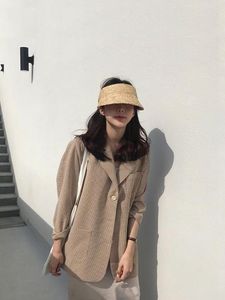 Hüte mit breiter Krempe 2023 Damen Sonne handgefertigt Stroh Raffia Visor Caps Eltern-Kind-Sommerhut leer Top Strand