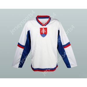 Custom WHITE SLOVAKIA NATIONAL TEAM HOCKEY JERSEY NEW Top Stitched S-M-L-XL-XXL-3XL-4XL-5XL-6XL