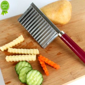 Nova batata ondulada faca de aço inoxidável gadget ferramenta corte frutas vegetais acessórios cozinha batatas fritas hine