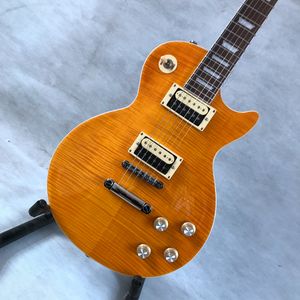 China Electric Guitar Shop G Standard Guitar R9 Yellow Flame Maple Top Electric Guitar Olika stilar