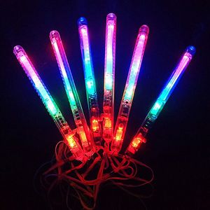 Färgglad barskakning LED -glödpinnar Flash Wands Wave Rods Akryl Kids Light Up Toys Party Decoration