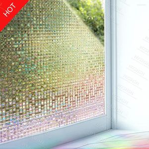 Vetrofanie Multi-dimensioni Laser 3D Mosaico Effetto goffrato Pellicola decorativa colorata Adesivo statico per vetro privacy per la casa