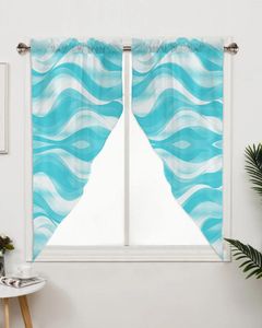 Curtain Abstract Gradient Line Blue Green Curtains For Children's Bedroom Living Room Window Kitchen Triangular