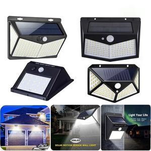 LED Solar Wall Lights PIR Motion Sensor Outdoor Waterproof Garden Lamps With Three Modes exterior Wall lights Super Brigh