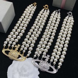 Дизайнерские ожерелья с подвесками с надписью Vivian Chokers Роскошные женские модные украшения Металлическое жемчужное ожерелье cjeweler Westwood ghfgfgdg696+