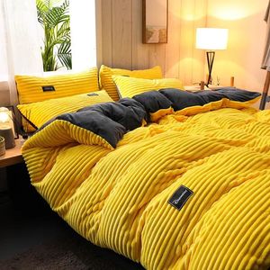 Bedding sets Real Home Textiles Bedding Set Duvet Cover Thicken Flannel Duvet Cover Winter Twin Warm Sheet King Queen Size Pillowcases Snow 231122