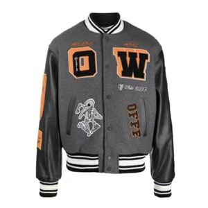 Designer jaqueta de beisebol jaqueta varsity mens jaquetas carta costura bordado outono e inverno solto causal outwear casacos #10