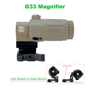 Tactical G33.STS Magnifier 3x Magnification Scope with Switch to Side STS Quick Detachable Mount Hunting Riflescope Fit Weaver Rail Works with All HWS Models