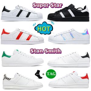 2023 Erkek Sıradan Ayakkabı Tasarımcı Spor ayakkabıları Stan Smith Süper Yıldız Bulut Beyaz Çekirdek Siyah Vakfı Metalik Altın Gümüş Donanma Yemyeşil Kırmızı Erkekler Kadın Spor Eğitmenleri